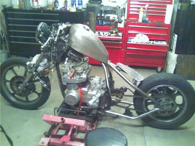 1982 kz750 four k chopper bobber